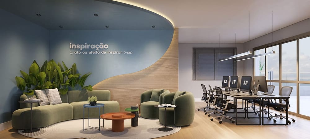 Coworking com sala de reunião