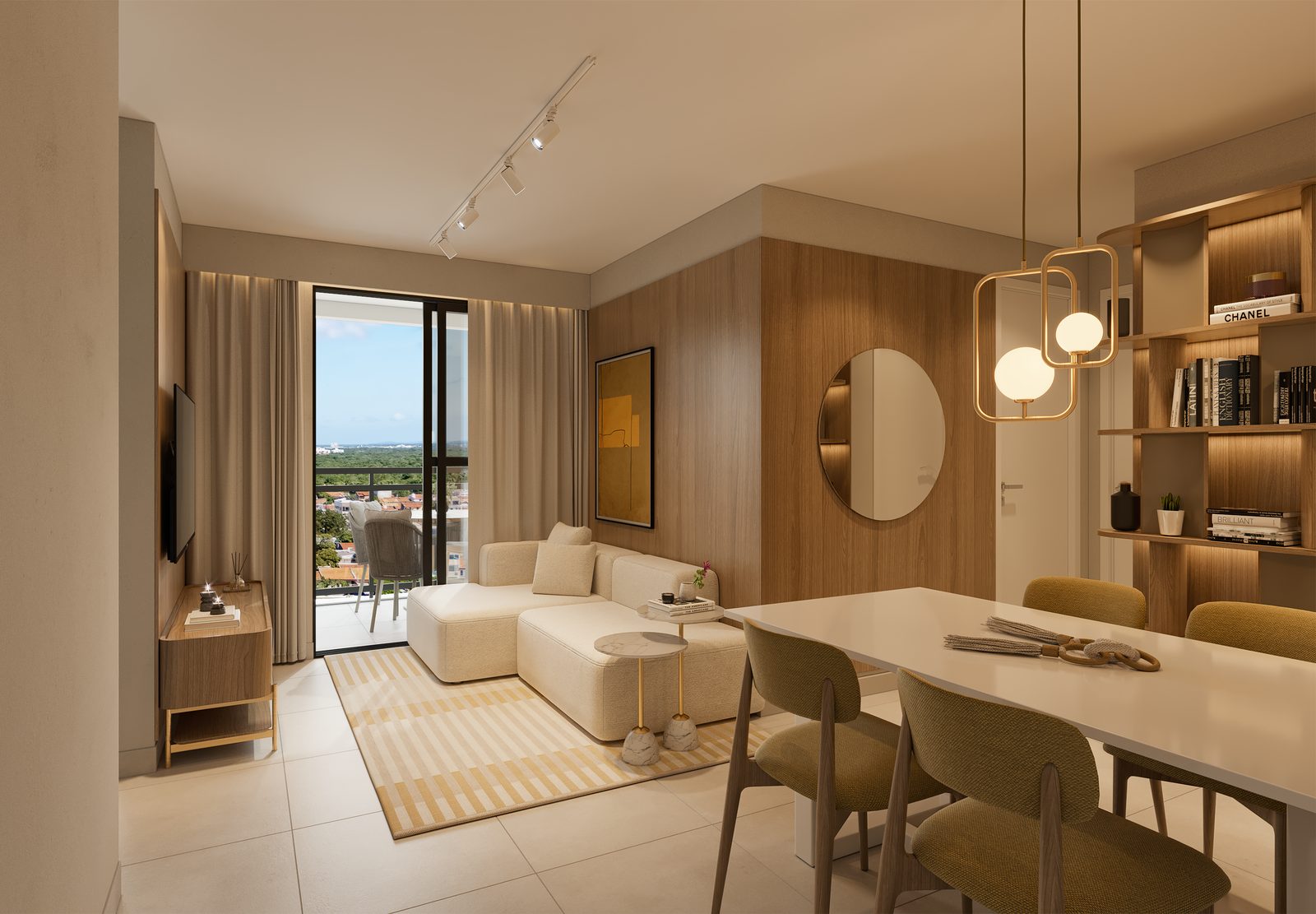 Sala do apartamento de 53 m²