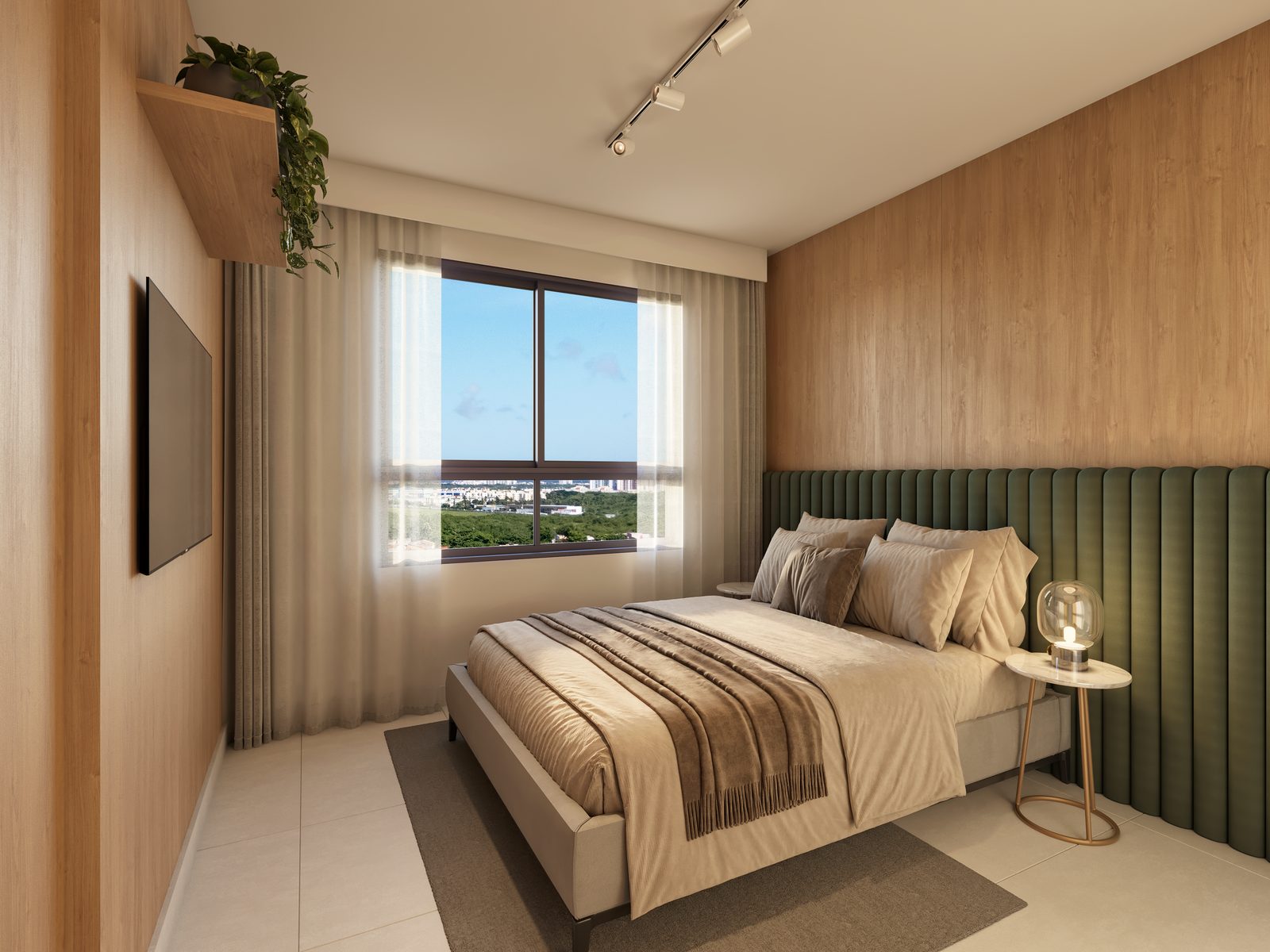Suíte do apartamento de 53 m²