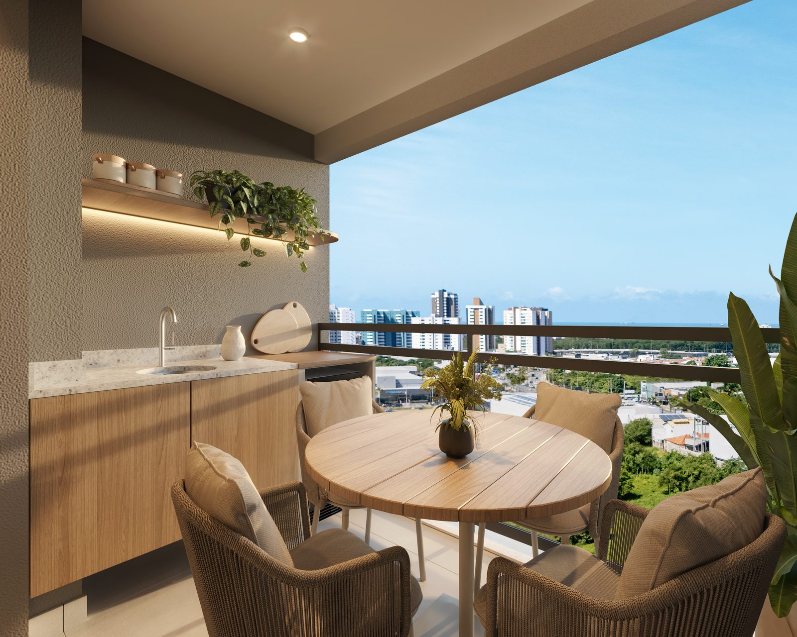 Varanda do apartamento de 53 m²