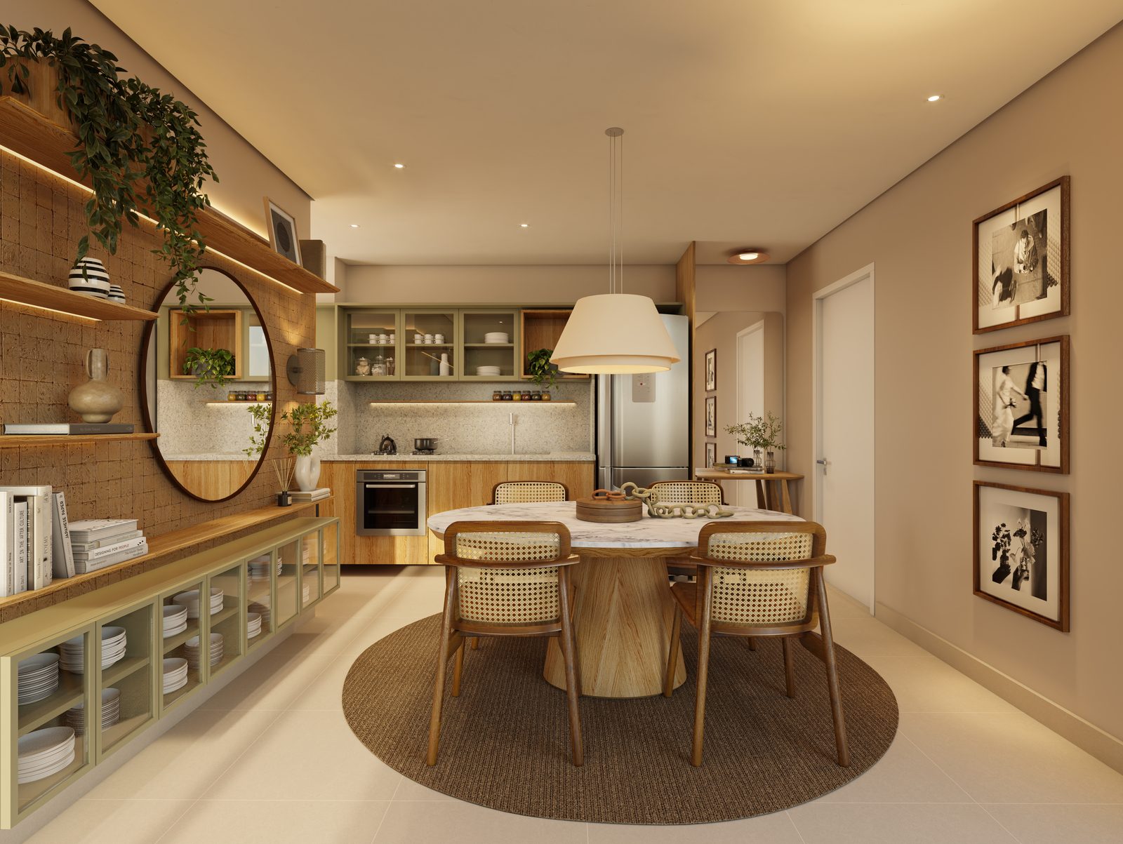 Sala de estar do apartamento de 65 m²