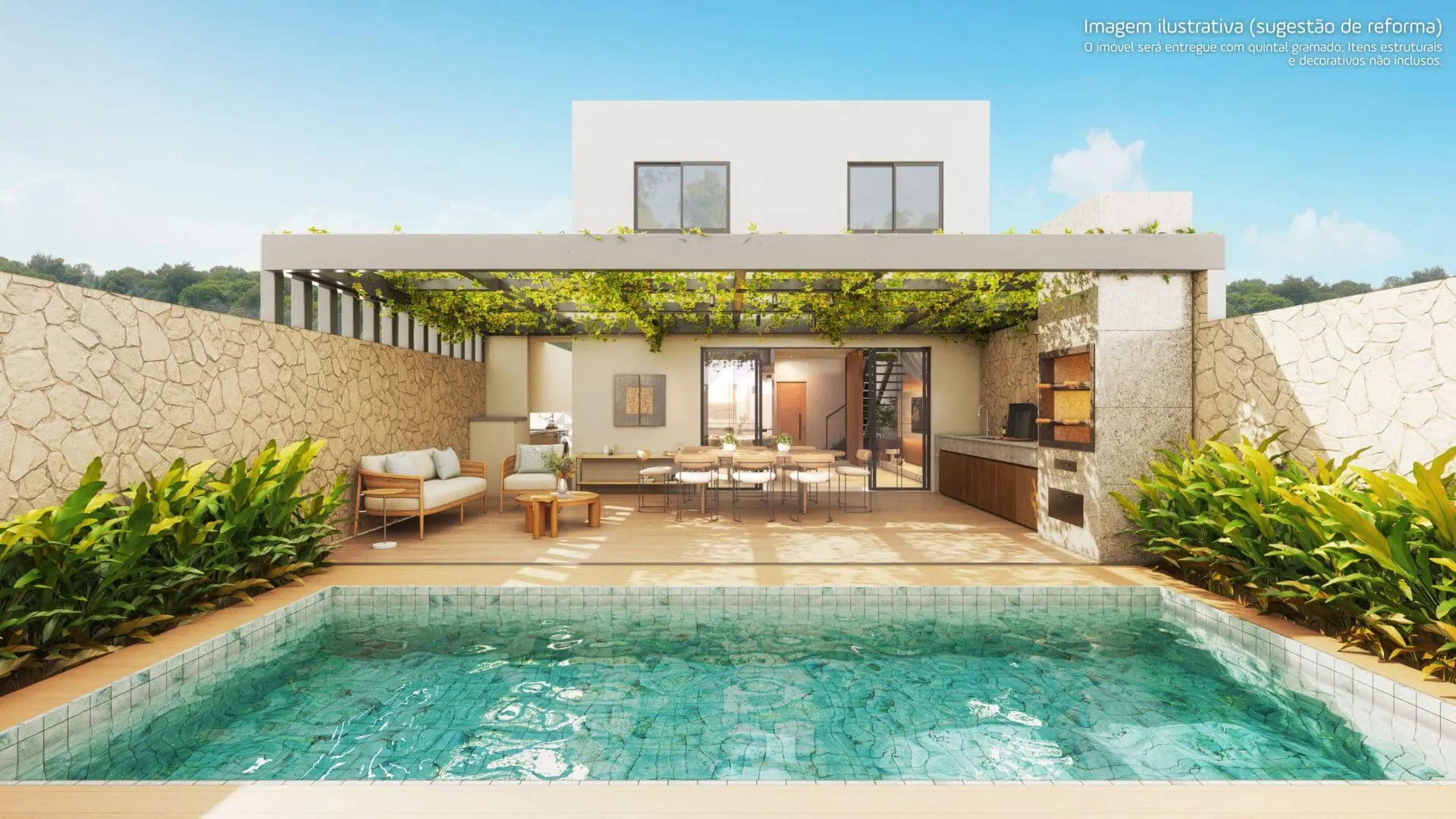 Quintal com piscina