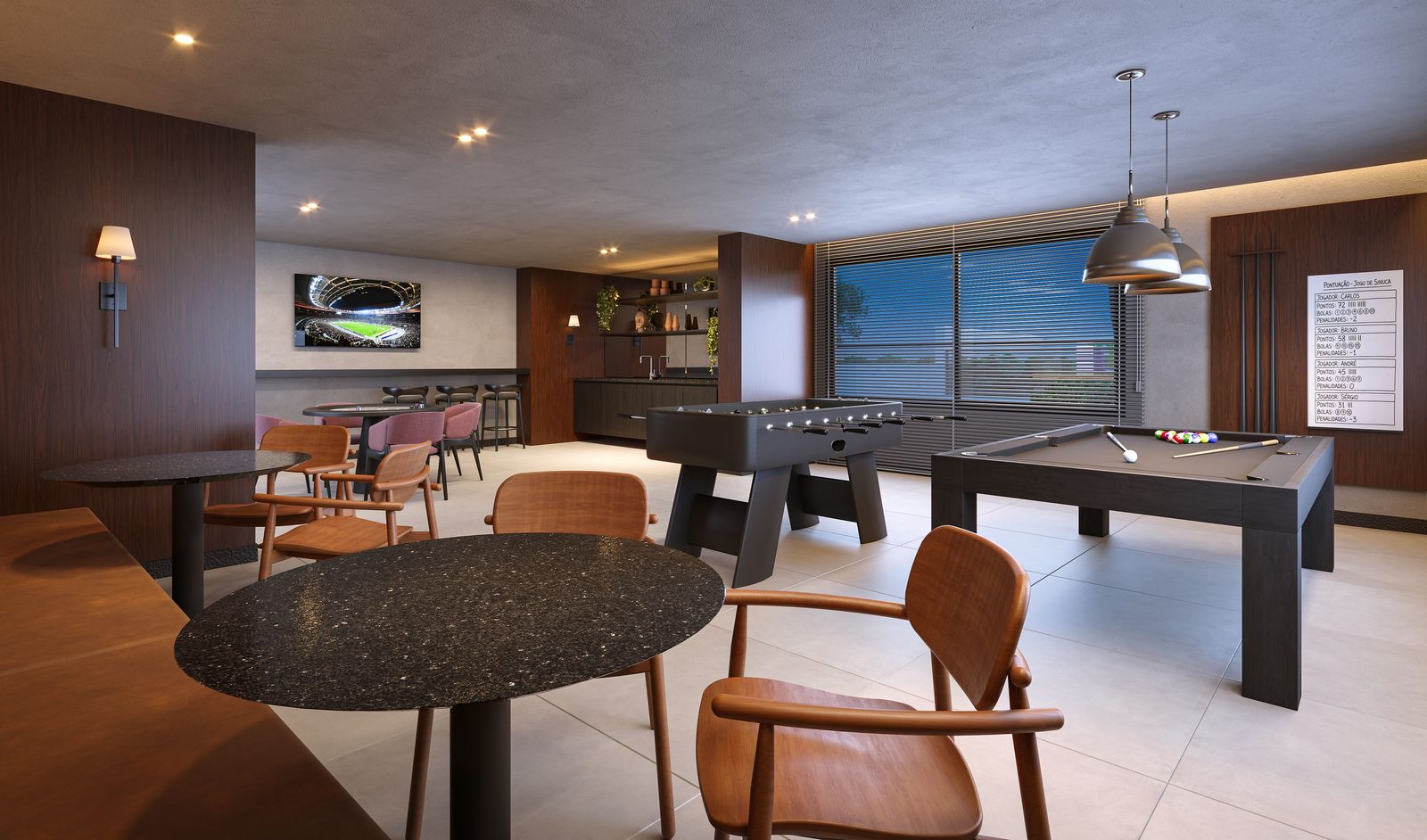 Salão de jogos e bar