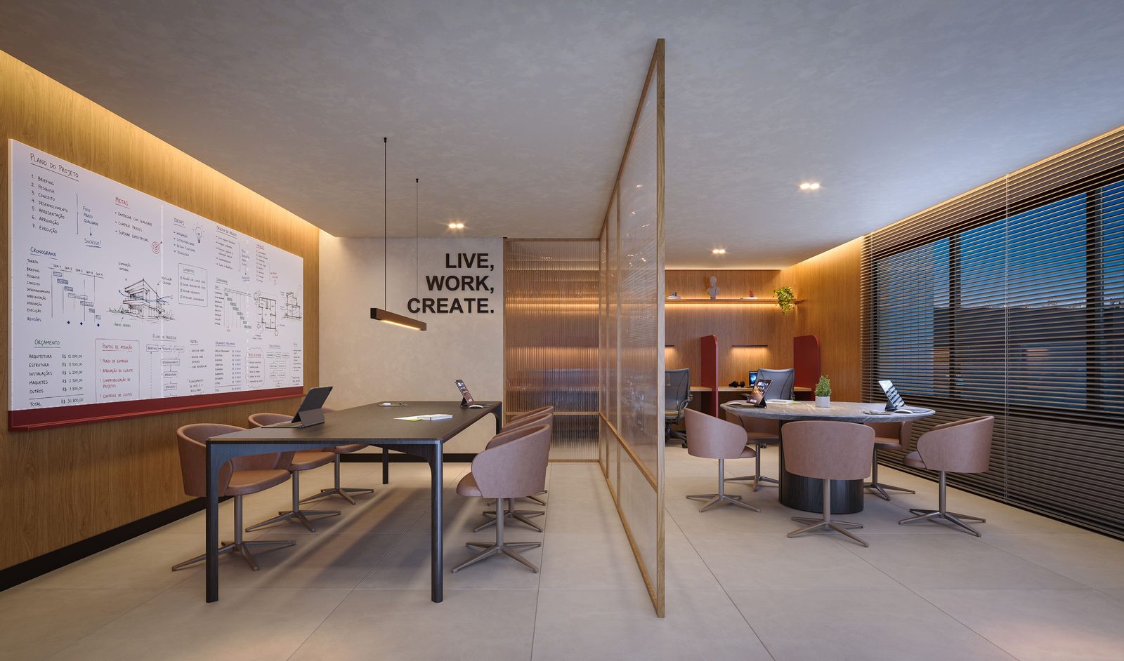 Espaço office e coworking