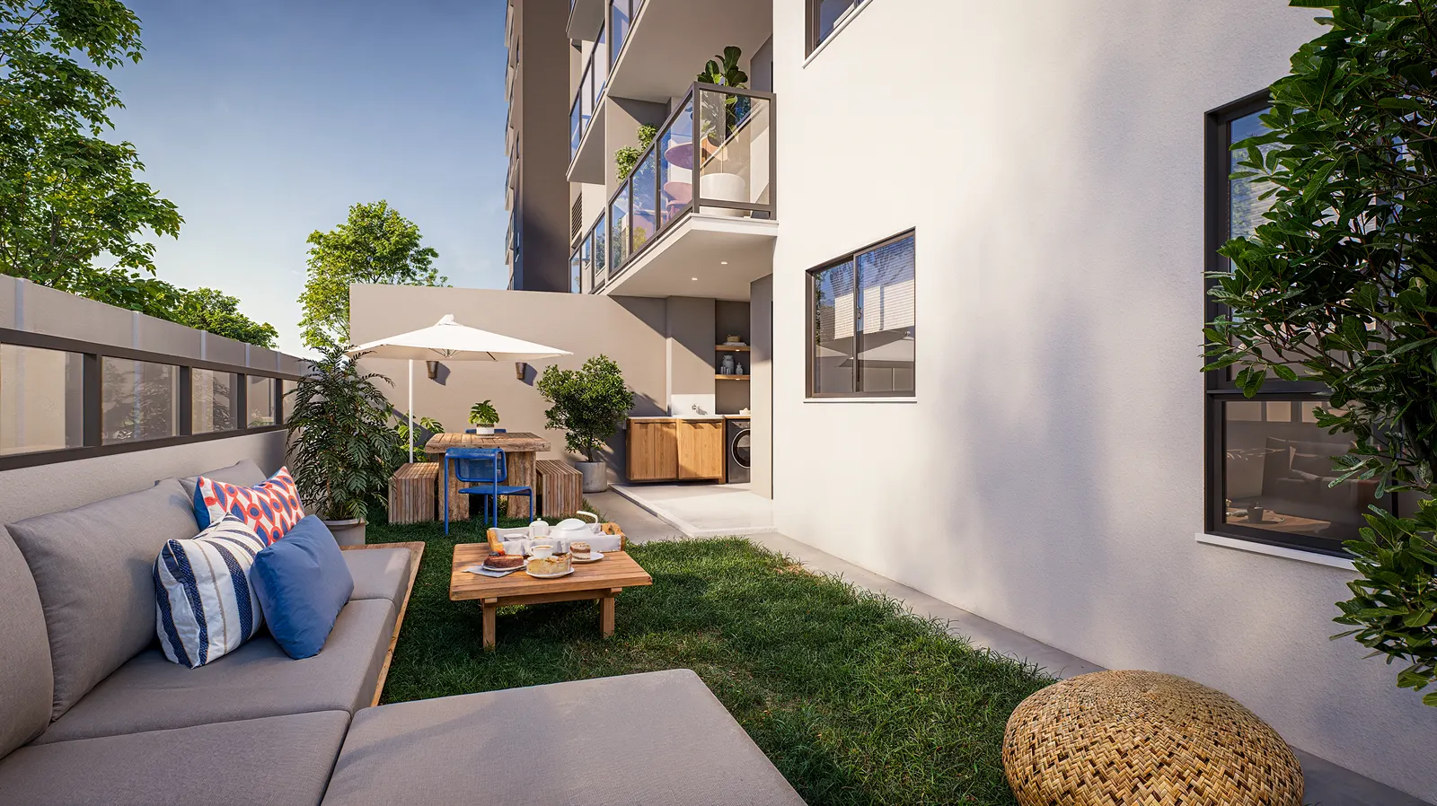 Apartamento com giardino